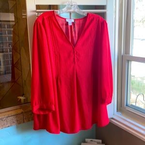 Red and white polka dot cute women’s blouse by Carolina Belle/Montreal. NWT